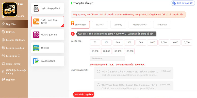 Hướng dẫn thực hiện giao dịch qua ngân hàng trực tuyến